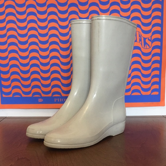 Brookline white rubber rain boots - Picture 4 of 8
